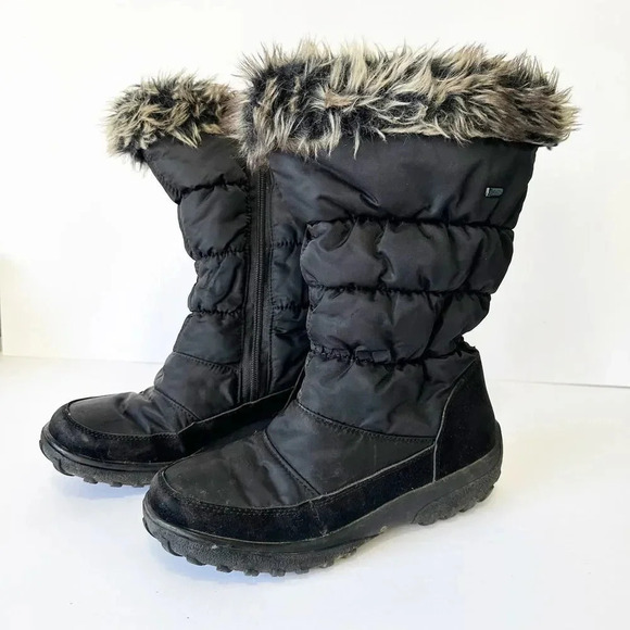 Spring Step Womens Alpi-Tex Vanish Faux Fur Trim Black Snow‎ Boots Size 39 US 9 - Picture 3 of 10